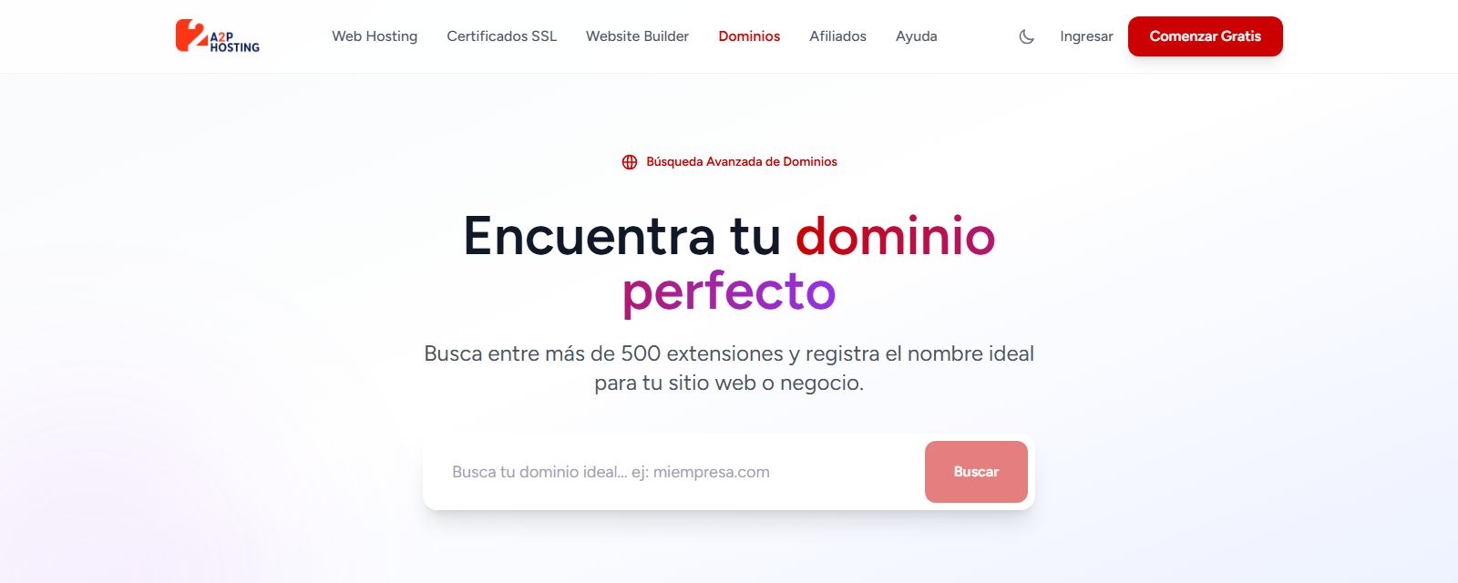 A2P Hosting domain search