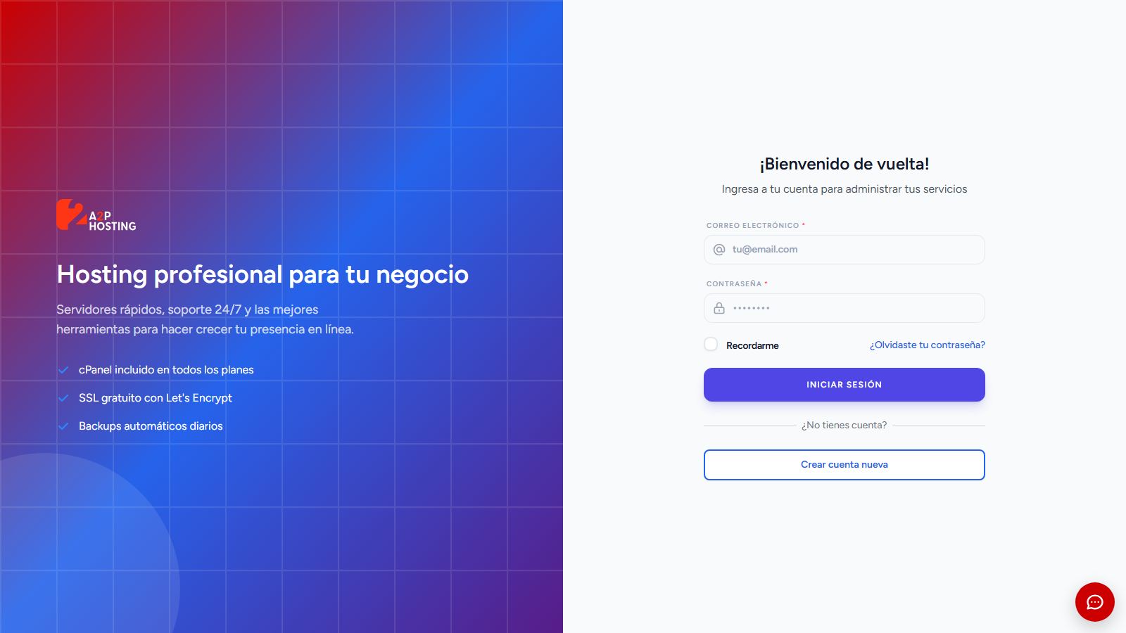 A2P Hosting client area sign-in