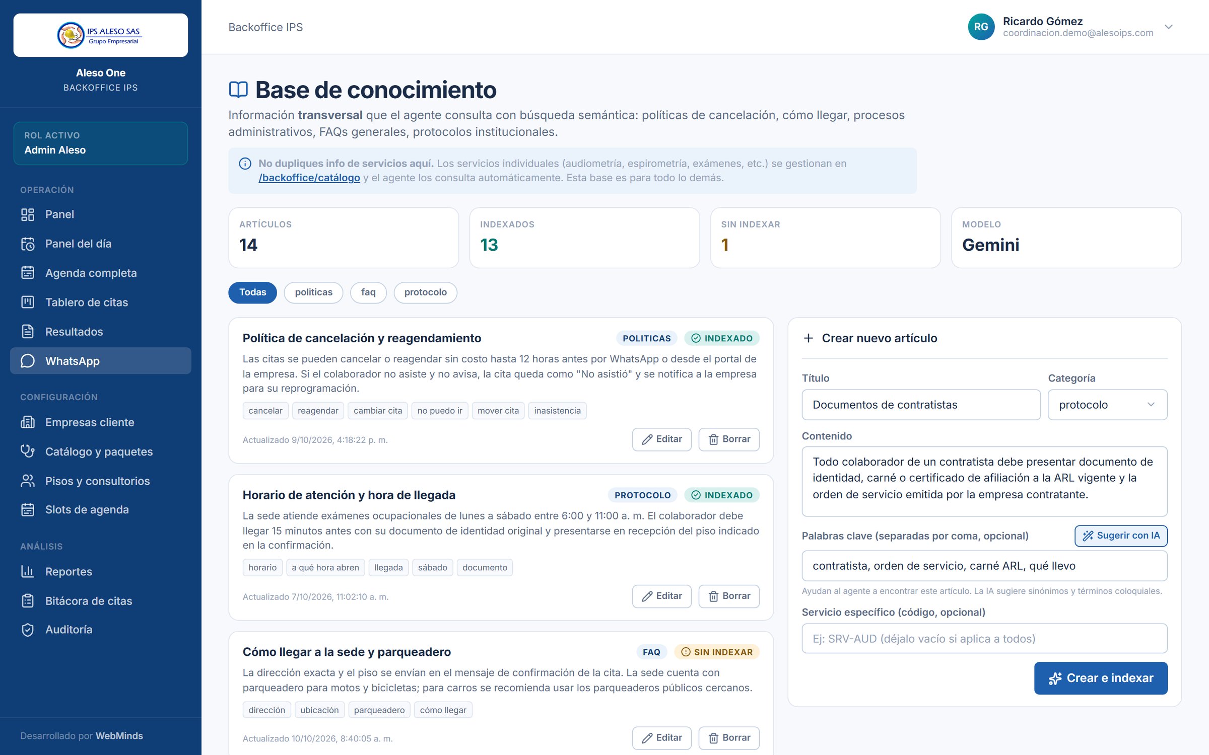 Knowledge base with AI-suggested keywords