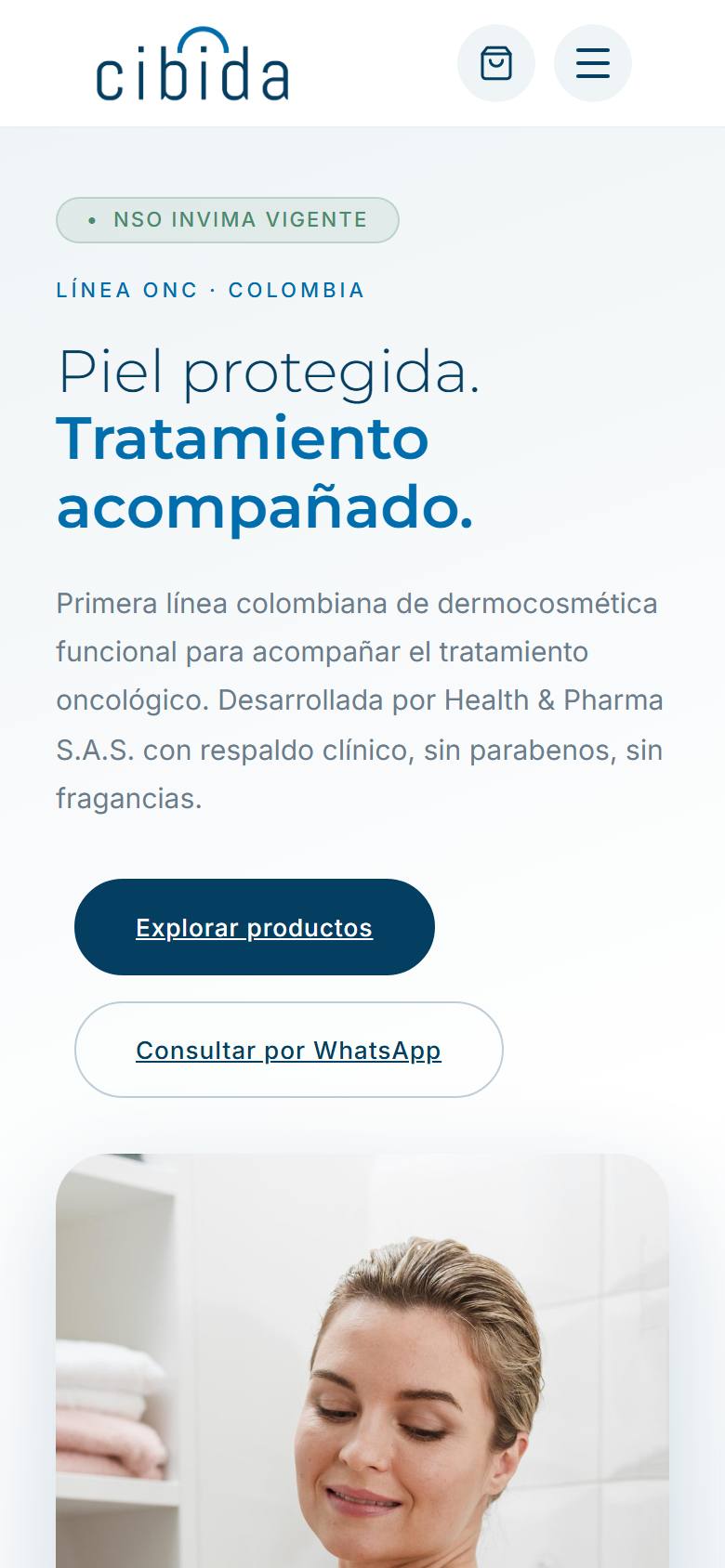 CIBIDA homepage on mobile