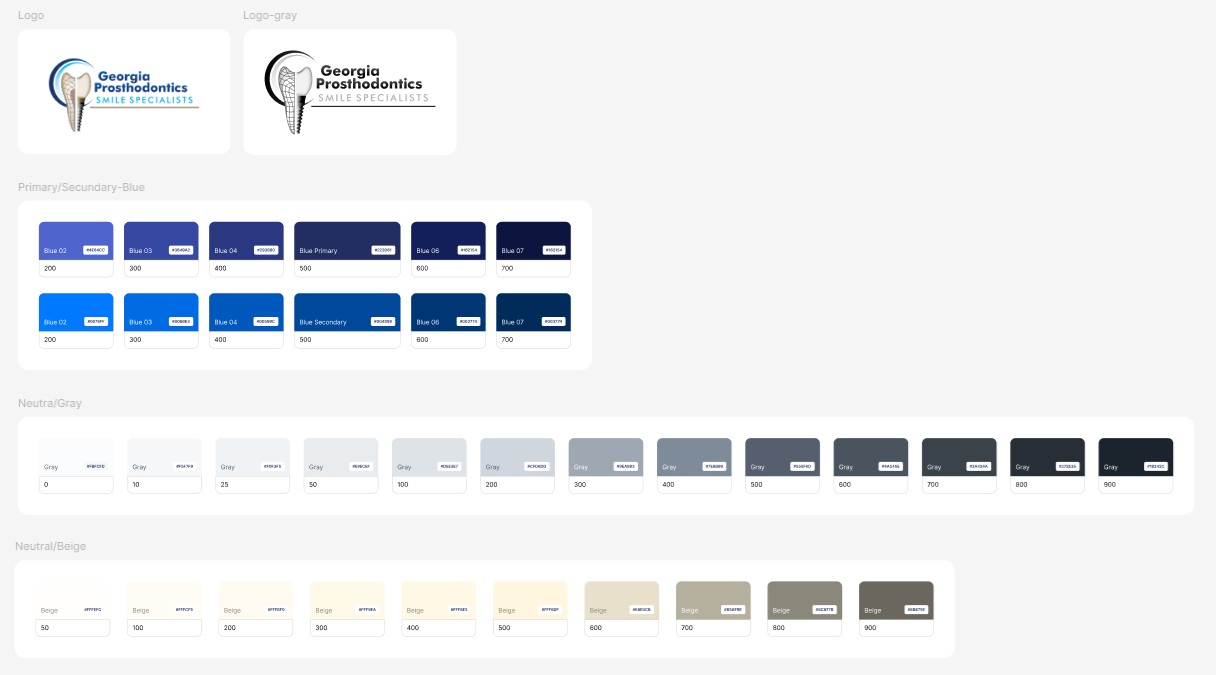 Georgia Prosthodontics color system