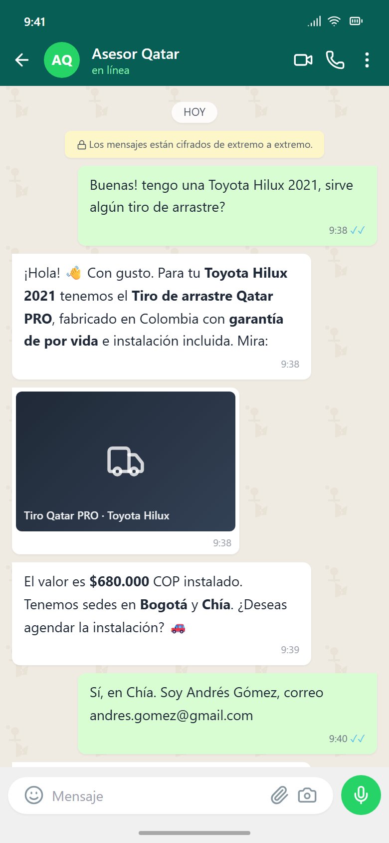 Customer WhatsApp chat with catalog photo