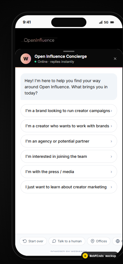 AI Concierge mobile view
