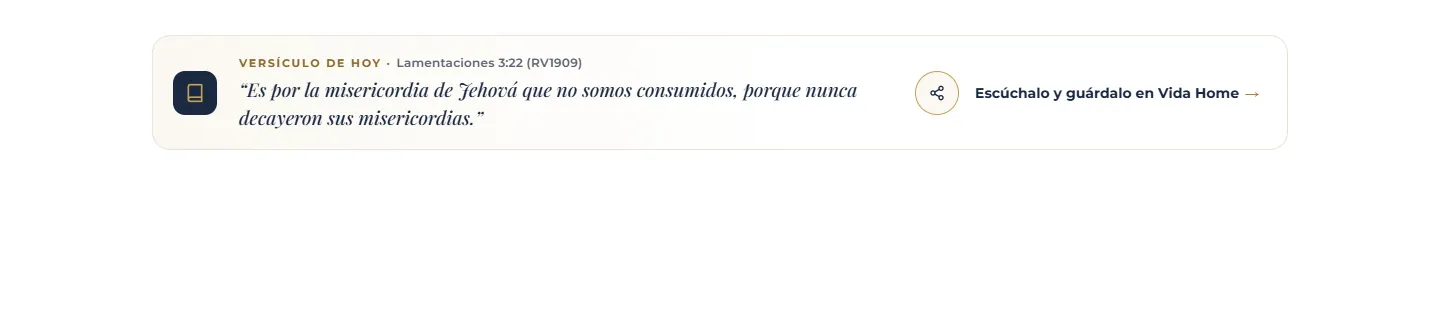 Versículo del día en la página de inicio de victoryvida.com